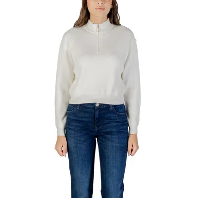 Guess Cream Viscose Sweatshirt In White