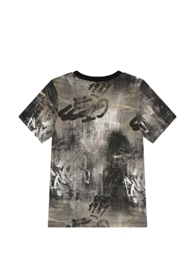 Guess Kids' Crew Neck Printed T-shirt In Multi