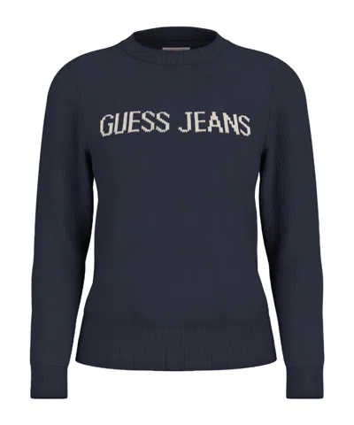Guess Crewneck Knit Sweater In Black