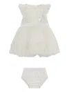 Guess Crochet-knit Dress (set Of Two) In White