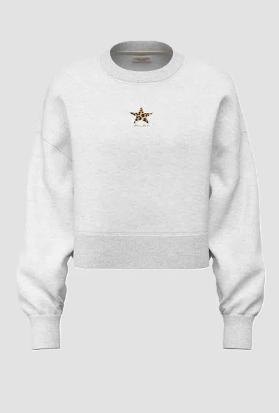 Guess Crop Sweatshirt Woman Grey In Gray
