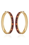 Guess Crystal Enamel Hoop Earrings In Gold