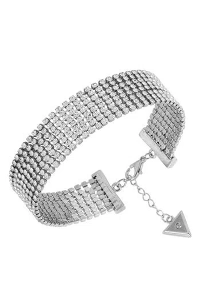 Guess Crystal Line Bracelet In Silver
