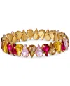Guess Crystal Rhinestone Stretch Bracelet In Gold