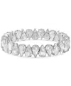 Guess Crystal Rhinestone Stretch Bracelet In Silver