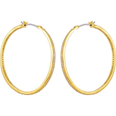 Guess Cubic Zirconia Hoop Earrings In Goldtone