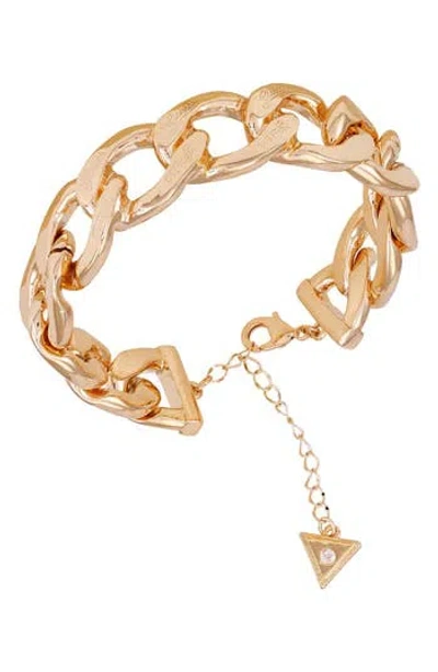 Guess Curb Chain Bracelet In Goldtone