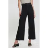 Shop Guess Dakota High Waist Belted Crop Wide Leg Jeans In Deeper Black