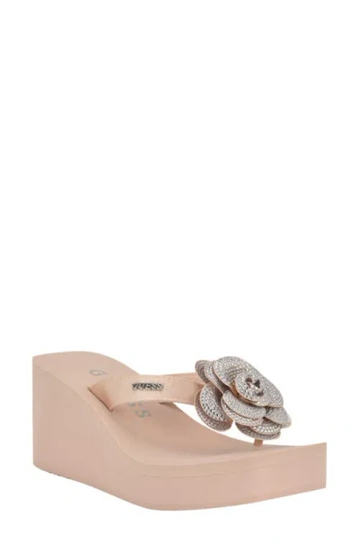 Guess Damani Platform Wedge Sandal In Animal Print