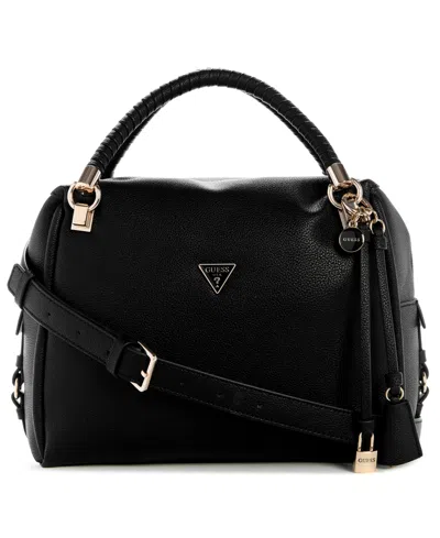 Guess Danya Top-zip Large Satchel Bag In Black