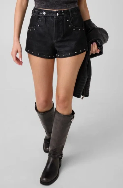 Guess Darcey Tokyo Stud Detail Faux Suede Shorts In Black