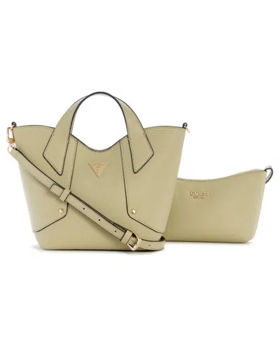 Guess Darcy Small Magnetic Snap Tote Bag In Green