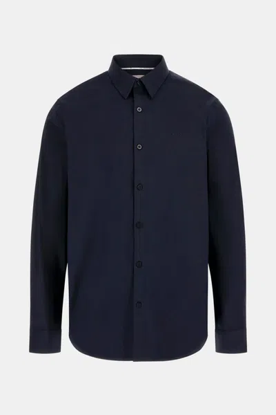 Guess Dark Blue Man Shirt In Other