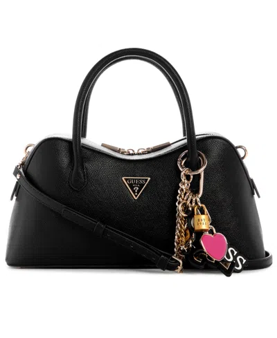 Guess Davina Medium Satchel Bag In Black