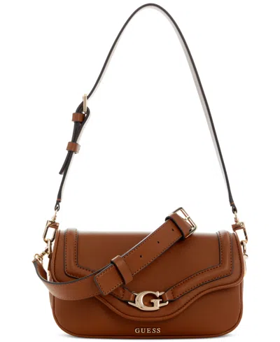 Guess Dea Small Flap Shoulder Bag In Brown