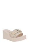 Guess Dellean Platform Wedge Sandal In Brown
