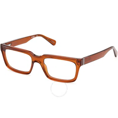 Guess Demo Rectangular Unisex Eyeglasses Gu8253 045 53 In Brown