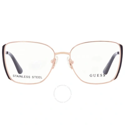 Guess Demo Square Ladies Eyeglasses Gu2903 028 52 In Gold / Rose / Rose Gold