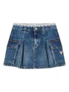 Guess Girls Sporty Denim Skirt In Blue