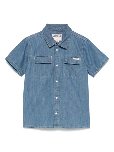 Guess Kids' Denim Shirt In Blue