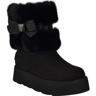 Guess Denla Faux Fur Bootie In Black