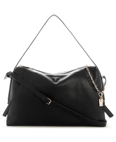 Guess Devon Extra-large Zip-top Shoulder Handbag In Black