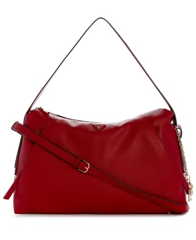 Guess Devon Extra-large Zip-top Shoulder Handbag In Dark Cherry