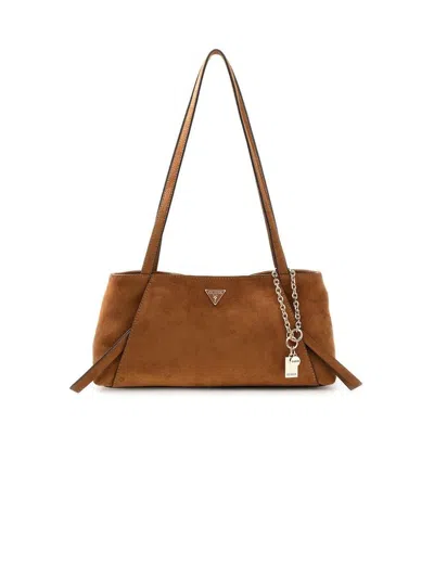 Guess Devon Shoulder Bag In Bronze
