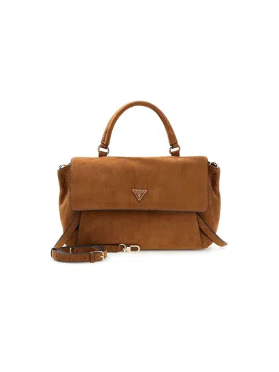 Guess Devon Top Handle Bag In Brown
