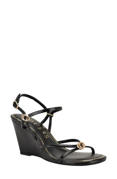 Guess Devve Slingback Wedge Sandal In Black