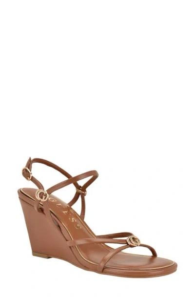 Guess Devve Slingback Wedge Sandal In Brown