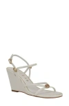 Guess Devve Slingback Wedge Sandal In White