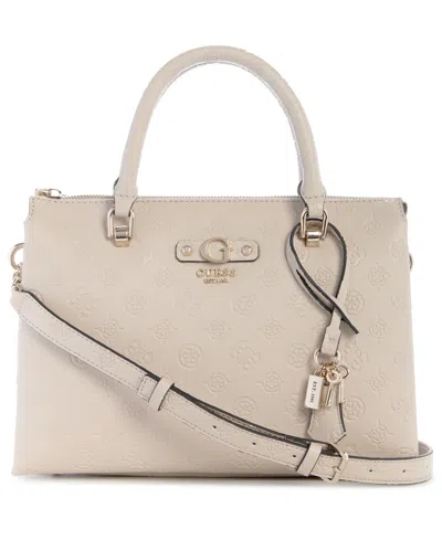 Guess Dita Multi Compartment Satchel Bag In Brown