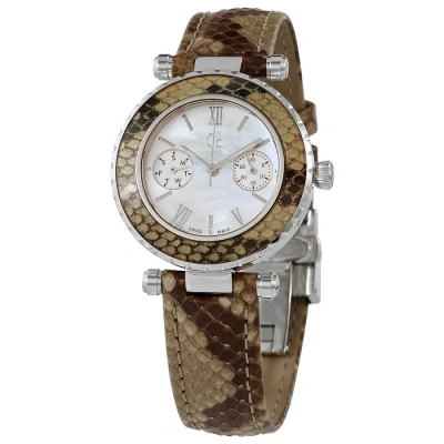 Guess Diver Chic Quartz Ladies Snakeskin Patterned Watch X35005l1s In Metallic