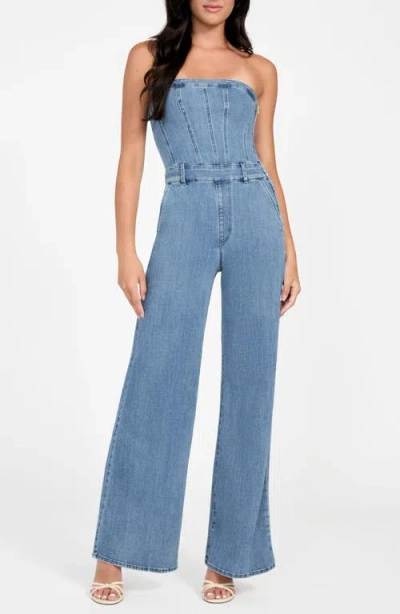 GUESS GUESS DONNA STRAPLESS DENIM JUMPSUIT