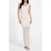 Guess Double Scoop Open Stitch Maxi Dress In White