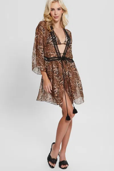 Guess Dress Animalier In Animal Print