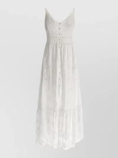 Dress Tiered Skirt V Neckline Sleeveless In White from The Fashion Square