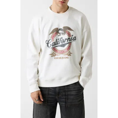 Guess Eagle Graphic Sweatshirt In White