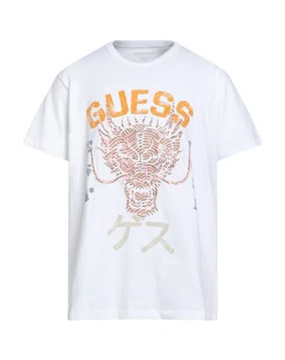 Guess Eco Man T-shirt Beige Size S Organic Cotton, Cotton In White