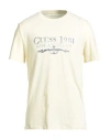 Guess Eco Man T-shirt Pastel Yellow Size Xl Organic Cotton, Cotton, Elastane