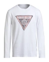 Guess Eco Man T-shirt White Size Xl Organic Cotton, Cotton, Elastane