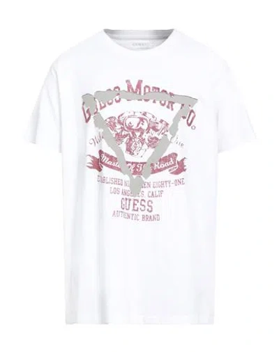 Guess Eco Man T-shirt White Size Xxl Organic Cotton, Cotton
