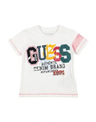 Guess Babies'  Eco Newborn Boy T-shirt White Size 3 Organic Cotton In Multi
