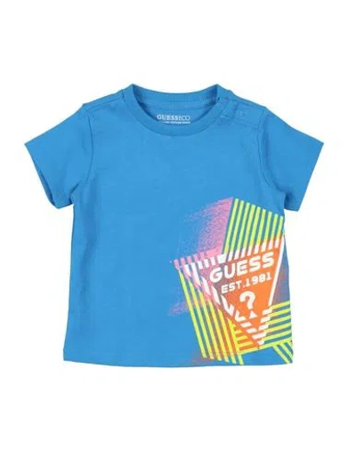 Guess Babies'  Eco Newborn Boy T-shirt Blue Size 3 Cotton