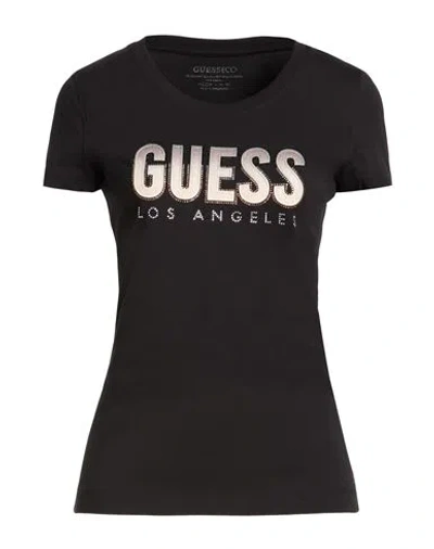 Guess Eco Woman T-shirt Black Size S Organic Cotton, Cotton, Elastane