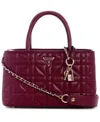 Guess Edita Elite Small Satchel Bag In Burgundy