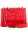 Guess Edita Mini Convertible Crossbody Bag In Coral Red