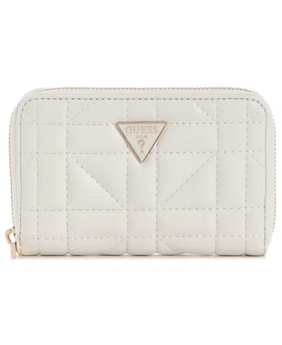 Guess Edita Mini Zip Around Wallet In White