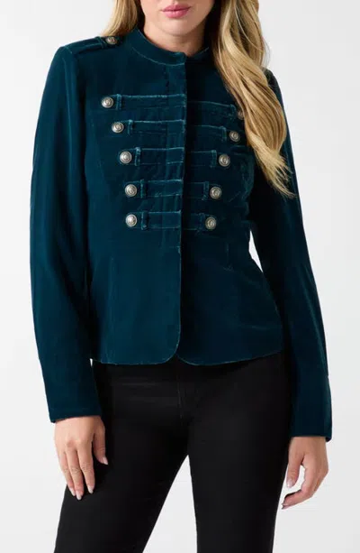 Guess Elena Velvet Band Jacket In Blue